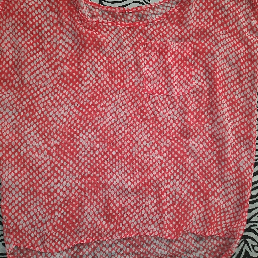 Red printed blouse